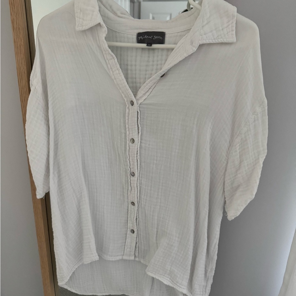 Michael Stars White Button-Down Shirt